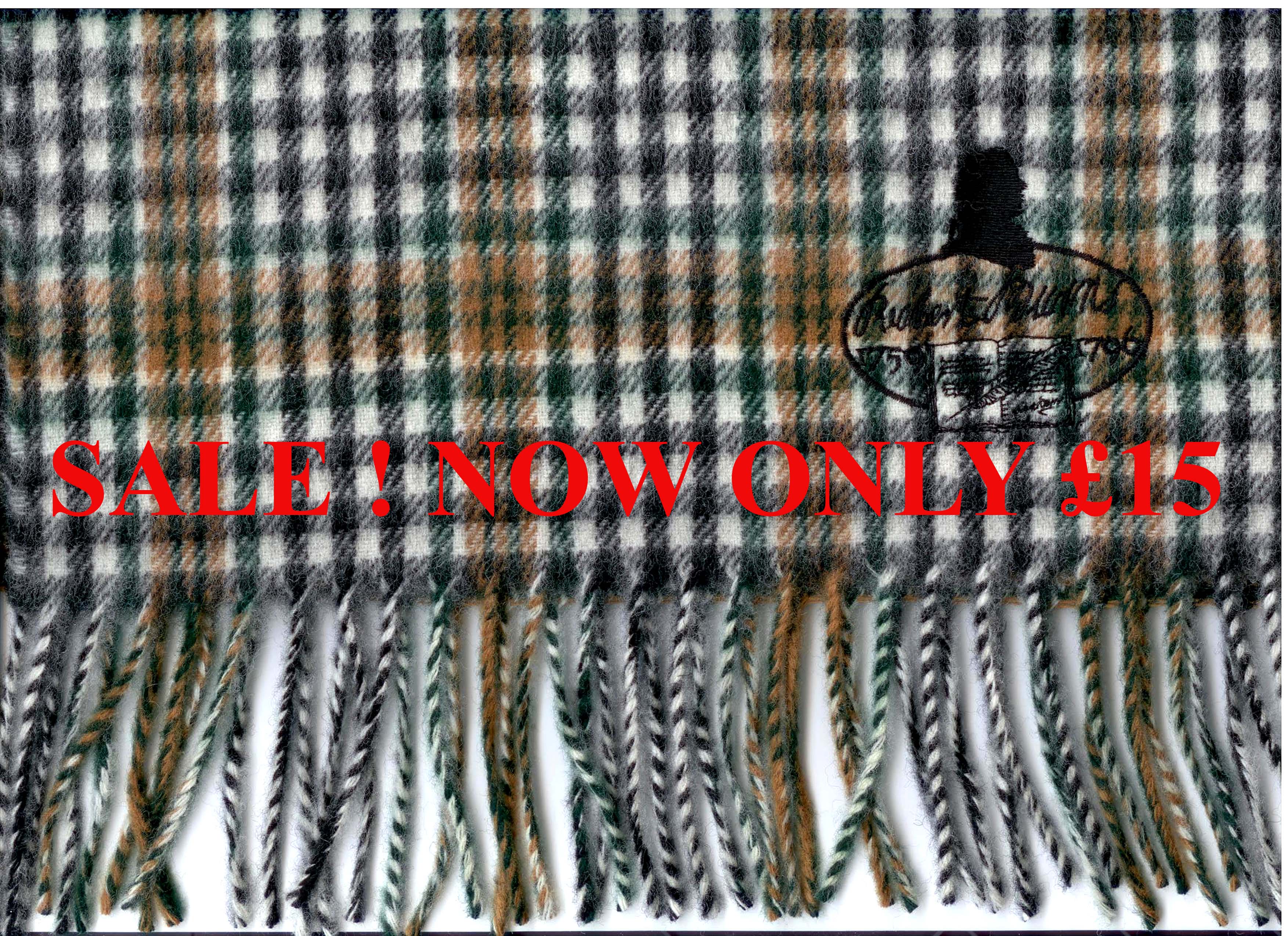 Scarf - Burns Check, 100% Lambswool, embroidered. SPECIAL OFFER!